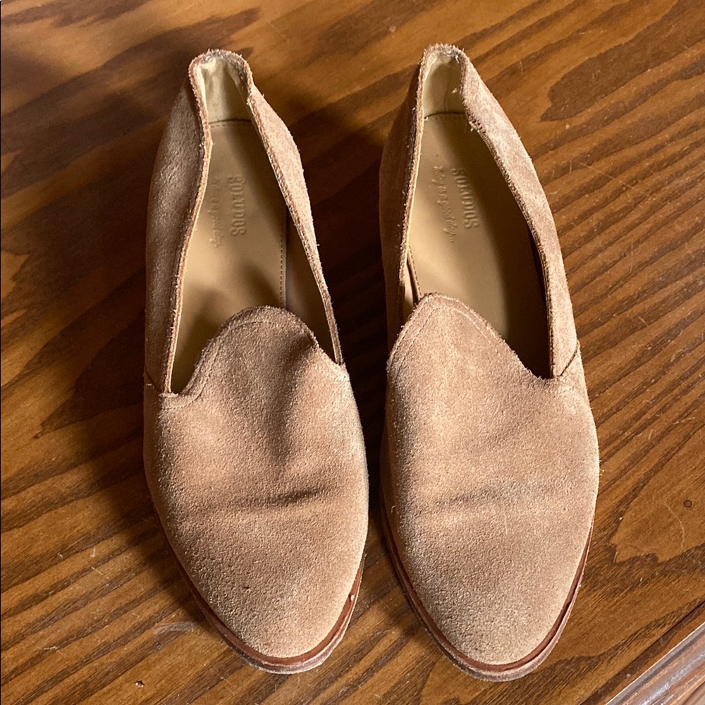 Soludos Tan Suede Slip-On Loafers